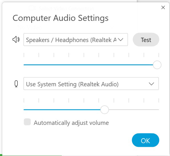 having problems with audio in webex on mac